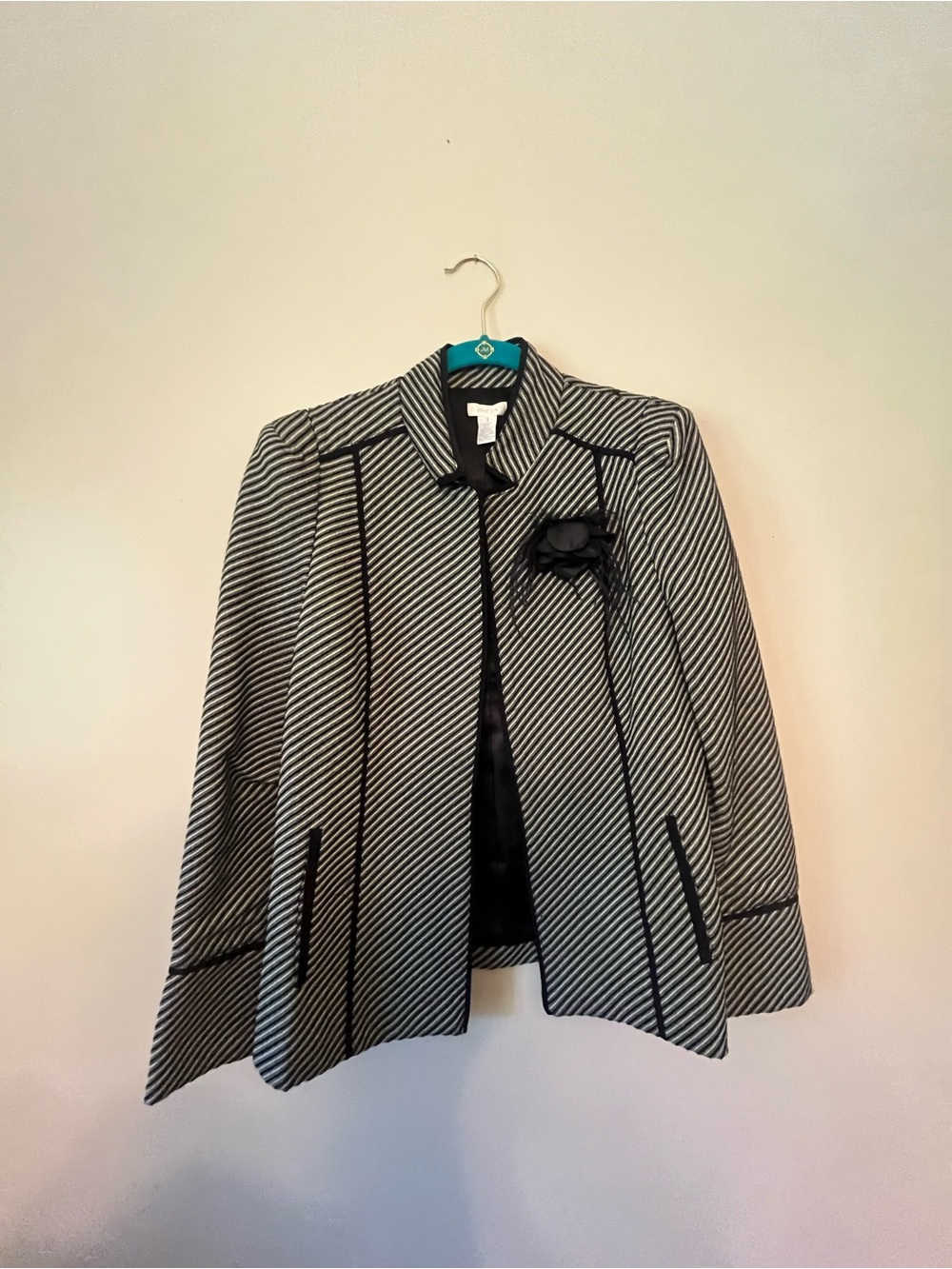 Chico’s Classic Black & White Striped Women's Jacket